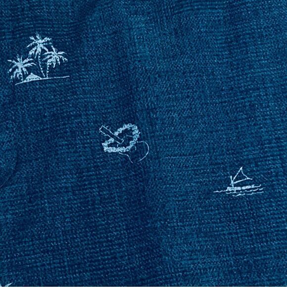 Burnside Men's Hybrid Stretch Blue Tropical Beach Flat Front Shorts Sz 38 - Picture 3 of 12